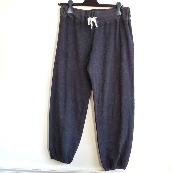New Monrow Supersoft Vintage Drawstring Waist Black Jogger Sweatpants NWT Large - Picture 6 of 10